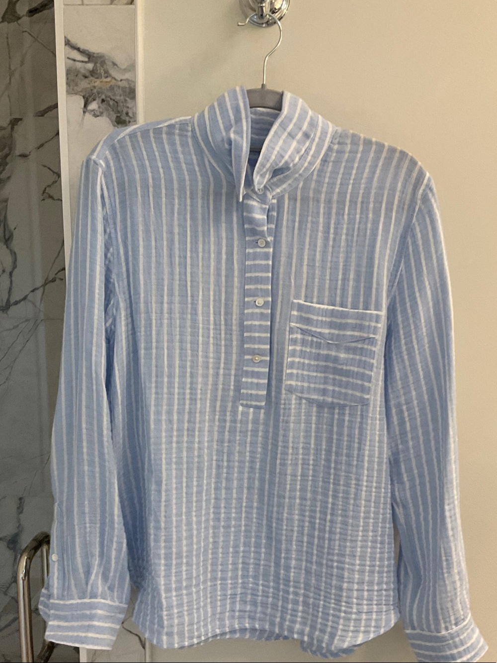 Alice Walk Striped Organic Cotton Cloud Top - M